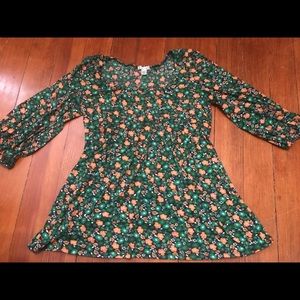 Boho Green Floral top